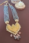 Nayaab By Sonia_Gold Plated Carved Temple Pendant Necklace _Online_at_Aza_Fashions