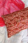 Buy_Raffinee_Red Cotton Polyester Print Mughal Enchante Cushion Cover_Online_at_Aza_Fashions