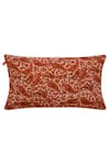 Shop_Raffinee_Red Cotton Polyester Print Mughal Enchante Cushion Cover_Online_at_Aza_Fashions