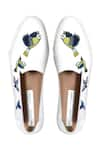 Shop_Oceedee X Rahul Mishra_White Embroidered Loafers_at_Aza_Fashions