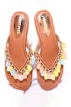 Shop_Foot Fuel_Brown Rainbow Charm Embellished Flats _at_Aza_Fashions