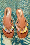Buy_Foot Fuel_Brown Rainbow Charm Embellished Flats _Online_at_Aza_Fashions
