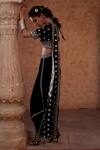 Buy Reeti Arneja Black Embellished Pre-draped Saree Set Online at Aza Fashions Buy_Reeti Arneja_Black Embellished Pre-draped Saree Set_Online_at_Aza_Fashions