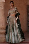 Buy_Reeti Arneja_White Georgette Tie Dye Pleated Lehenga Set_at_Aza_Fashions