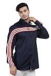 Abkasa_Blue Cotton Slim-fit Applique Shirt  _Online_at_Aza_Fashions