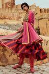 Buy_Swati Vijaivargie_Multi Color Chanderi Silk Kurta Set_Online_at_Aza_Fashions