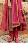 Swati Vijaivargie_Multi Color Chanderi Silk Kurta Set_at_Aza_Fashions