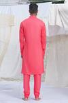 Shop_Runit Gupta_Pink Glazed Cotton Kurta And Pant Set For Kids For Kids_at_Aza_Fashions