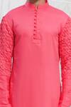 Buy_Runit Gupta_Pink Glazed Cotton Kurta And Pant Set For Kids For Kids_Online_at_Aza_Fashions