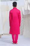 Shop_Runit Gupta_Pink Glazed Cotton Kurta And Pant Set For Kids For Kids_at_Aza_Fashions