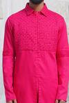 Buy_Runit Gupta_Pink Glazed Cotton Kurta And Pant Set For Kids For Kids_Online_at_Aza_Fashions