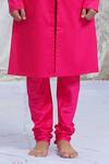 Shop_Runit Gupta_Pink Glazed Cotton Kurta And Pant Set For Kids For Kids_Online_at_Aza_Fashions