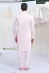 Shop_Runit Gupta_Pink Glazed Cotton Textured Kurta And Pant Set For Kids For Kids_at_Aza_Fashions