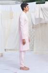 Runit Gupta_Pink Glazed Cotton Textured Kurta And Pant Set For Kids For Kids_Online_at_Aza_Fashions