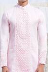 Buy_Runit Gupta_Pink Glazed Cotton Textured Kurta And Pant Set For Kids For Kids_Online_at_Aza_Fashions