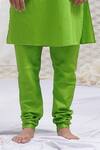 Shop_Runit Gupta_Green Glazed Cotton Kurta And Pant Set For Kids For Kids_Online_at_Aza_Fashions