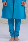 Buy_Runit Gupta_Blue Glazed Cotton Kurta And Pant Set For Kids For Kids_Online_at_Aza_Fashions