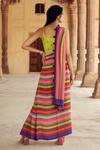 Shop_Swati Vijaivargie_Multi Color Viscose Modal Printed Pre-draped Saree Set _at_Aza_Fashions