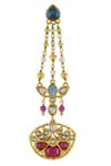 Tribe Amrapali_Gold Plated Stone Chain Danglers _Online_at_Aza_Fashions