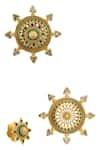 Tribe Amrapali_Gold Plated Stone Circular Studs _Online_at_Aza_Fashions