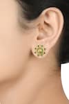 Buy_Tribe Amrapali_Gold Plated Stone Circular Studs _Online_at_Aza_Fashions