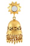 Tribe Amrapali_Gold Plated Handcrafted Floral Jhumkas _Online_at_Aza_Fashions