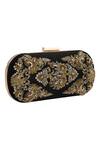Buy_The Purple Sack_Black Embroidery Clutch With Sling _at_Aza_Fashions