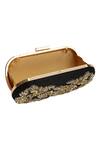 Shop_The Purple Sack_Black Embroidery Clutch With Sling _Online_at_Aza_Fashions