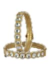 Shop_Riana Jewellery_Gold Plated Jadtar Stone Bangles Set Of 2 _at_Aza_Fashions