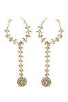 Shop Riana Jewellery Gold Plated Pearls, Beads Floral Hathphools Set Of 2 at Aza Fashions Shop_Riana Jewellery_Gold Plated Pearls, Beads Floral Hathphools Set Of 2 _at_Aza_Fashions