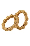 Riana Jewellery_Gold Plated Carved Kadas Set Of 2_Online_at_Aza_Fashions