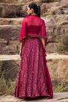 Shop_Ridhima Bhasin_Pink Satin Printed Lehenga Set_at_Aza_Fashions