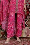 Shop_Ridhima Bhasin_Pink Cotton, Georgette Floral Motifs Kaftan Botanical Print Pant Set With _Online_at_Aza_Fashions