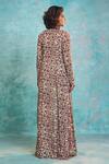 Shop_Ridhima Bhasin_Beige Georgette Open Abstract Print Jacket And Sharara Set  _at_Aza_Fashions