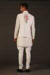Shop_Rohit Bal_White Linen Printed Floral Bundi  _at_Aza_Fashions