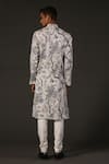 Shop_Rohit Bal_White Linen Printed Floral Kurta Set  _at_Aza_Fashions