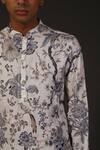 Rohit Bal_White Linen Printed Floral Kurta Set  _Online_at_Aza_Fashions