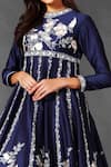 Rohit Bal_Blue Chanderi Silk Embroidered Floral Round Anarkali Gown  _Online_at_Aza_Fashions