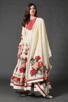 Buy_Rohit Bal_White Chanderi, Lining Cotton Floral Mandarin Collar Print Anarkali Set _at_Aza_Fashions