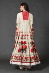 Shop_Rohit Bal_White Chanderi, Lining Cotton Floral Mandarin Collar Print Anarkali Set _at_Aza_Fashions