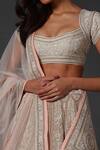 Buy_Rohit Bal_White Net Embroidered Floral Scoop Neck Bridal Lehenga Set  _Online_at_Aza_Fashions