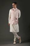 Buy_Rohit Bal_Pink Matka Silk Embroidered Floral Resham Nehru Jacket  _at_Aza_Fashions