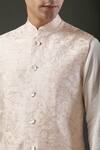 Rohit Bal_Pink Chanderi Silk Embroidered Bird Nehru Jacket  _Online_at_Aza_Fashions