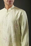 Rohit Bal_Green Kurta Chanderi Silk Embroidered Resham Set _Online_at_Aza_Fashions