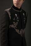 Buy_Rohit Bal_Black Matka Silk Embroidered Zari Sherwani  _Online_at_Aza_Fashions