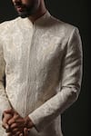 Buy_Rohit Bal_Ivory Matka Silk Embroidered Resham Sherwani  _Online_at_Aza_Fashions