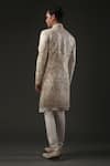 Shop_Rohit Bal_Ivory Matka Silk Embroidered Zari Sherwani  _at_Aza_Fashions