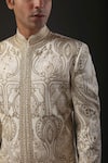 Rohit Bal_Ivory Matka Silk Embroidered Sherwani_Online_at_Aza_Fashions