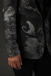 Buy_Rohit Bal_Black Chanderi Silk Printed Shibori Quilted Tuxedo _Online_at_Aza_Fashions