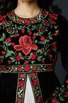 Buy_Rohit Bal_Black Chanderi Silk Lining Cotton Embroidery Thread Anarkali Set  _Online_at_Aza_Fashions